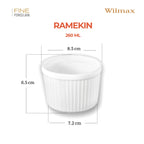 Wilmax Ramekin Ø 8,5 cm 260 ml Weiß aus Porzellan