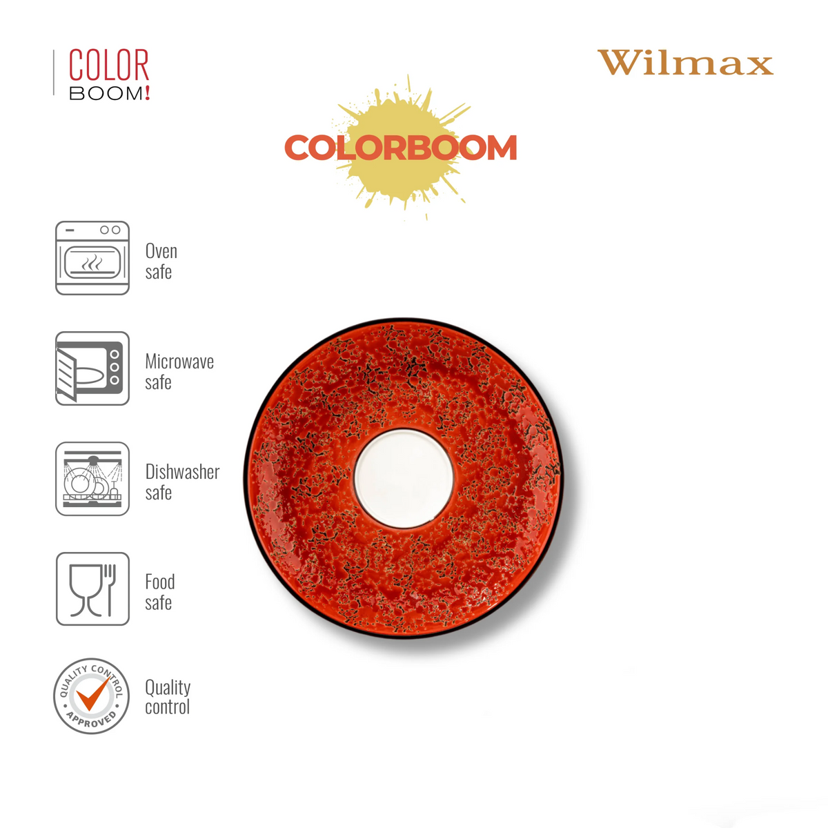 Wilmax Untertasse 11 cm Rot aus Porzellan
