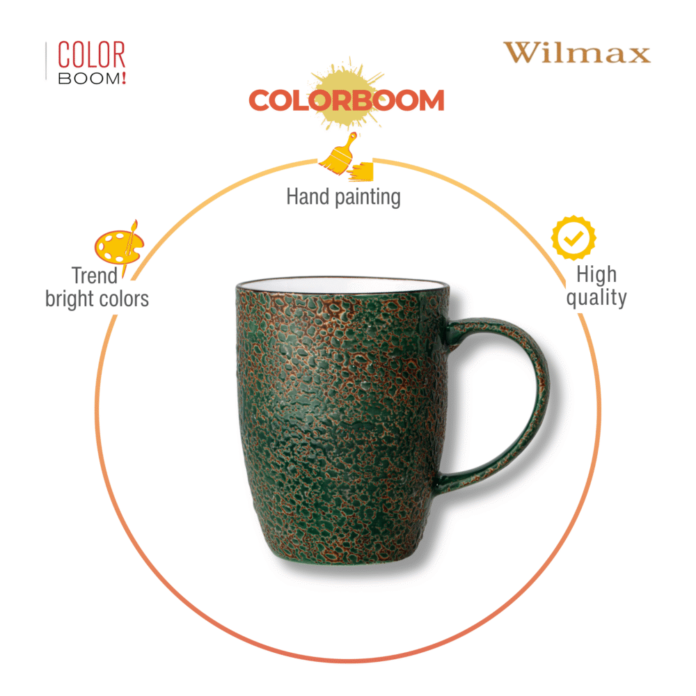Wilmax Becher 460 ml Grün aus Porzellan