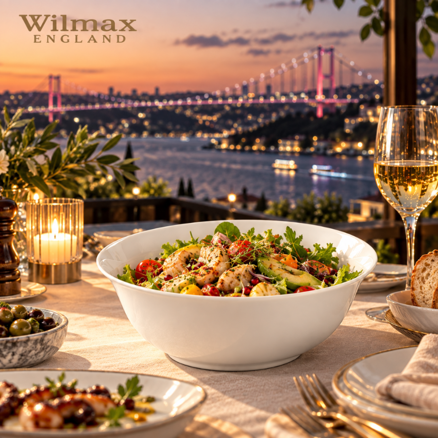 Wilmax Schale 1600 ml 20 cm Weiß aus Porzellan
