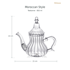 Wilmax Teekanne 850 ml Transparent aus Thermoglas Moroccan Style