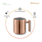 Wilmax Doppelwandiger Becher 350 ml Gold aus Edelstahl
