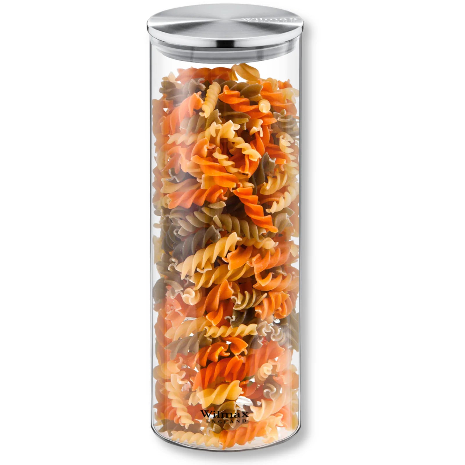 Wilmax Vorratsglas 1800 ml mit Edelstahldeckel Transparent