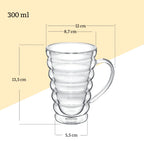Wilmax Doppelwandiger Thermobecher 300 ml 4er-Set Transparent