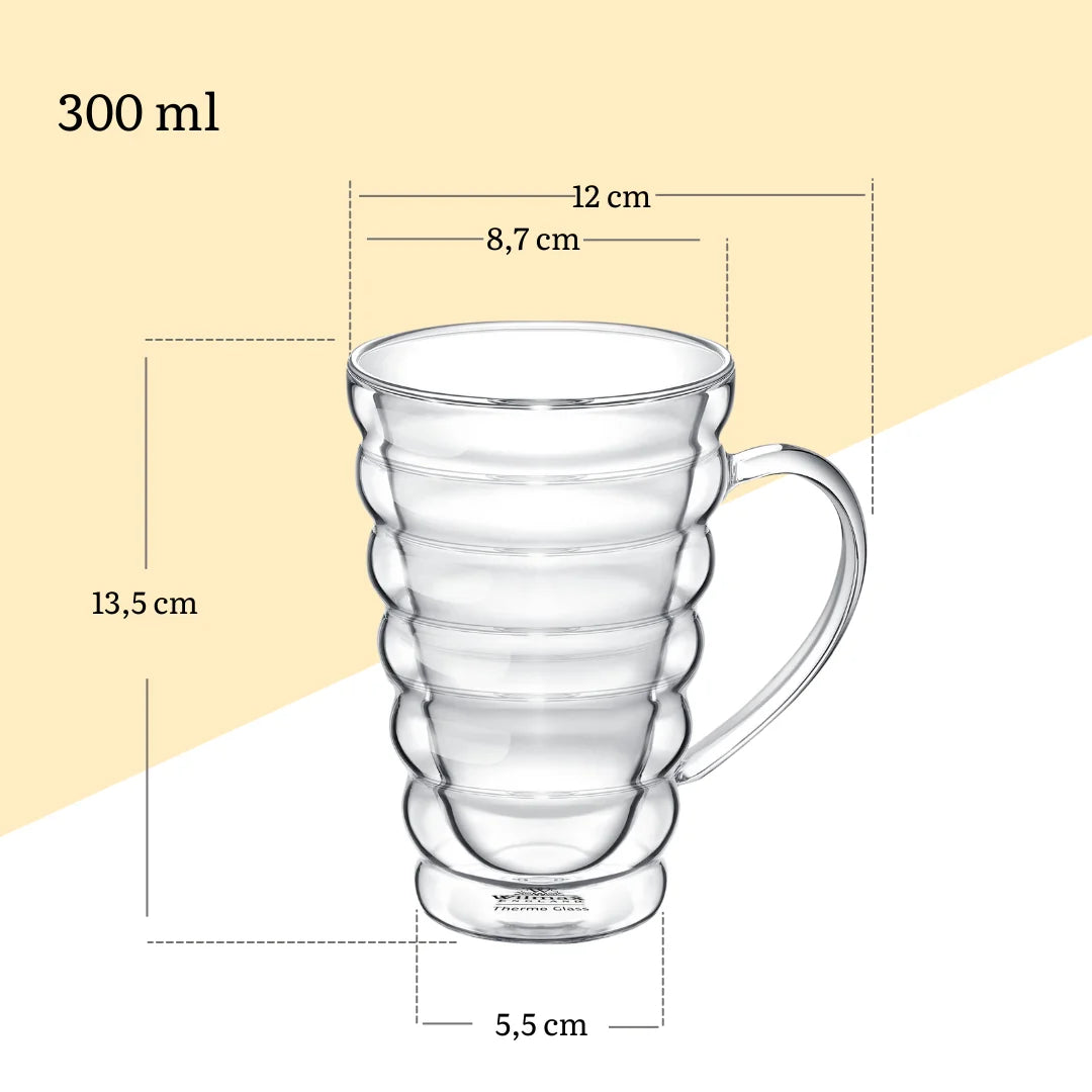 Wilmax Doppelwandiger Thermobecher 300 ml 4er-Set Transparent