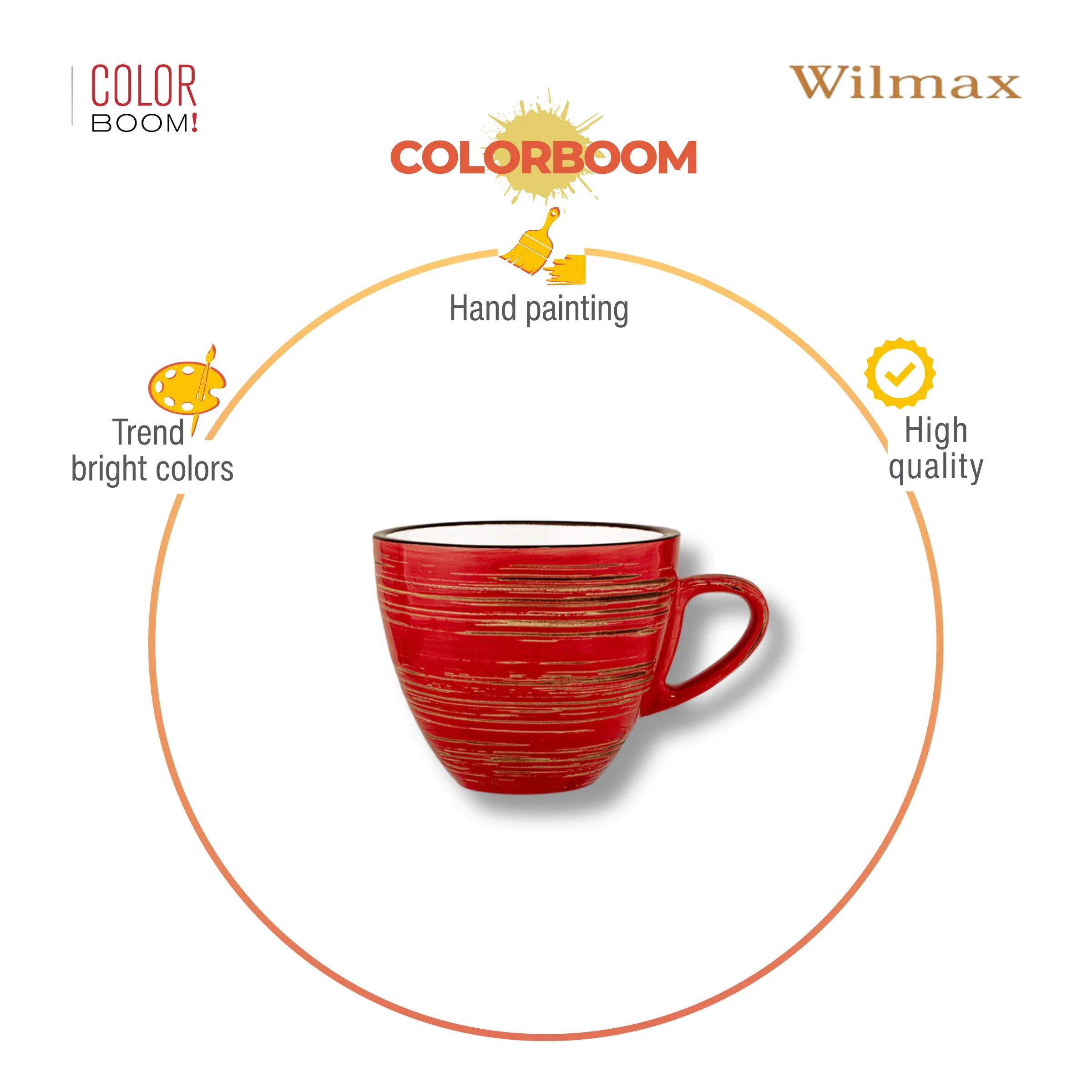 Wilmax Espressotasse 75 ml Rot aus Porzellan