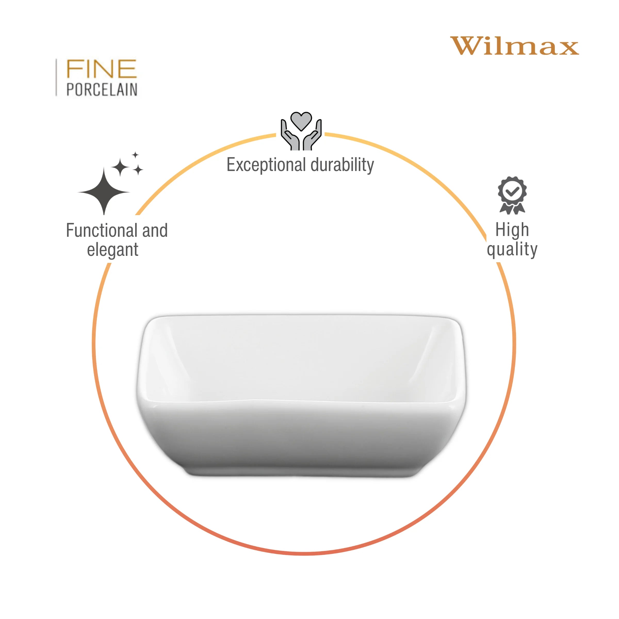 Wilmax Saucenschale 8 × 6 cm Weiß aus Porzellan