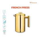 Wilmax Doppelwandige French Press 1000 ml Gold aus Edelstahl