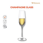 Wilmax Champagnerflöte 260 ml 2er-Set Transparent aus Wilmax Crystalline-Serie