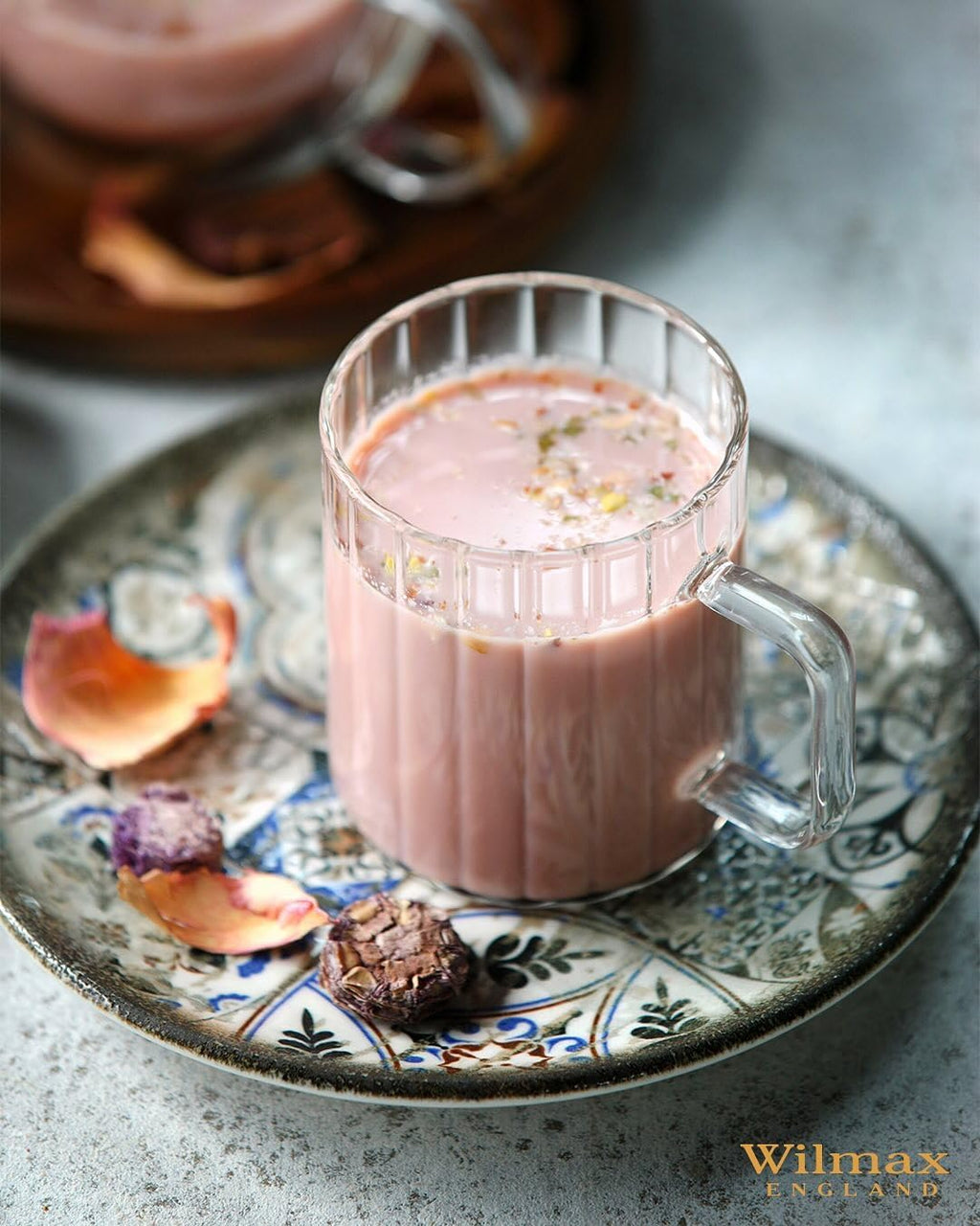 Wilmax Hitzebeständiger Glasbecher mit Henkel 400 ml 6er-Set aus Glas