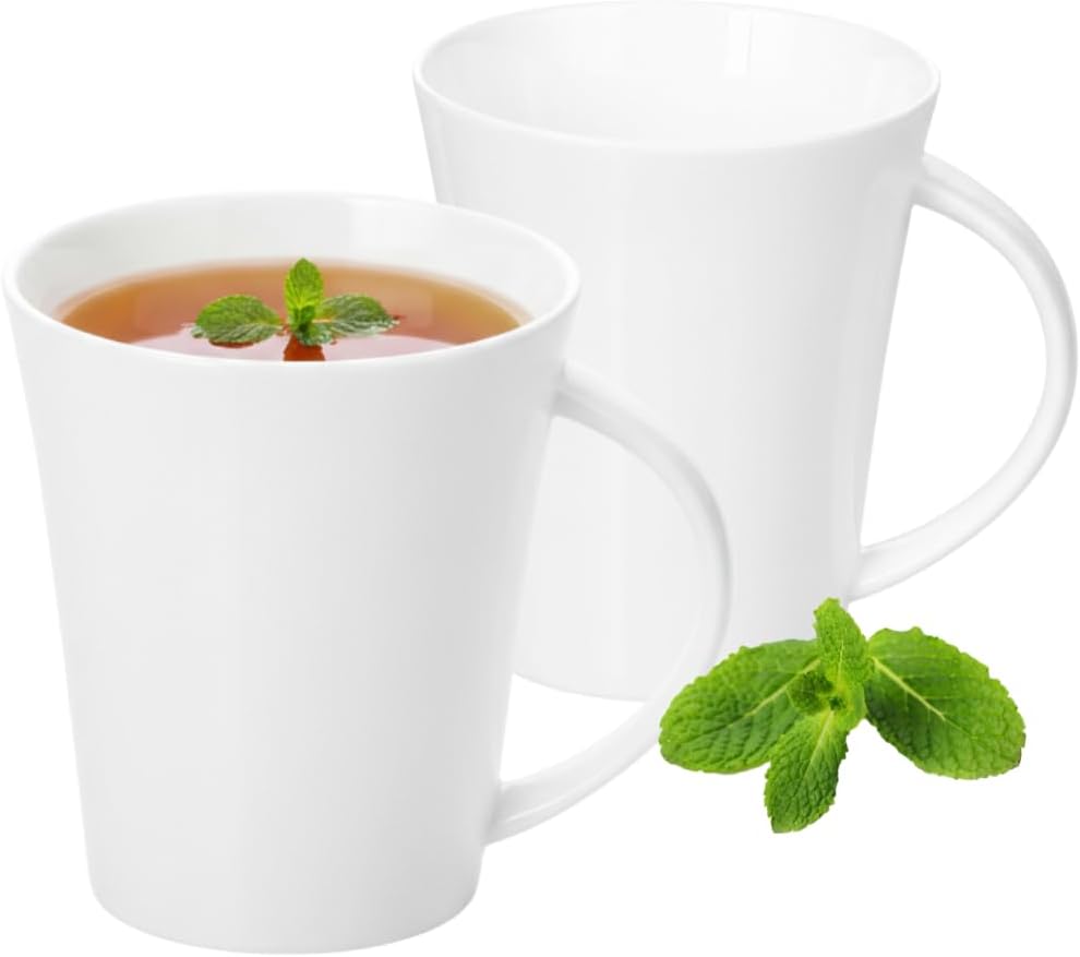Wilmax Tasse 380 ml 2er-Set Weiß aus Porzellan