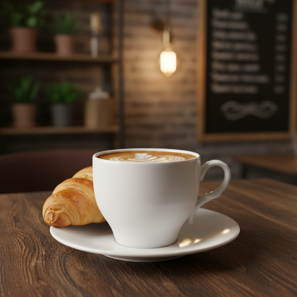 Wilmax Tasse mit Untertasse 220 ml Weiß aus Porzellan