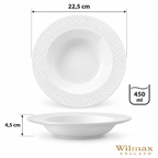 Wilmax Tiefer Teller 22,5 cm 2er-Set Weiß aus Porzellan