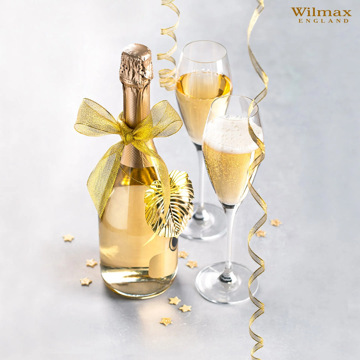 Wilmax Champagnerflöte 290 ml 2er-Set Transparent aus Wilmax Crystalline-Serie