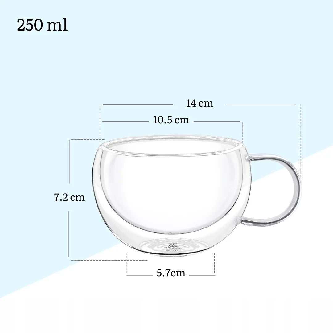 Wilmax Doppelwandige Glastasse 250 ml Transparent