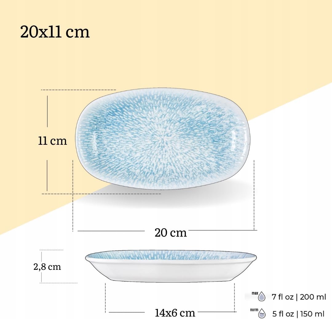 Wilmax Schale 20 × 11 cm 2er-Set Mehrfarbig aus Porzellan