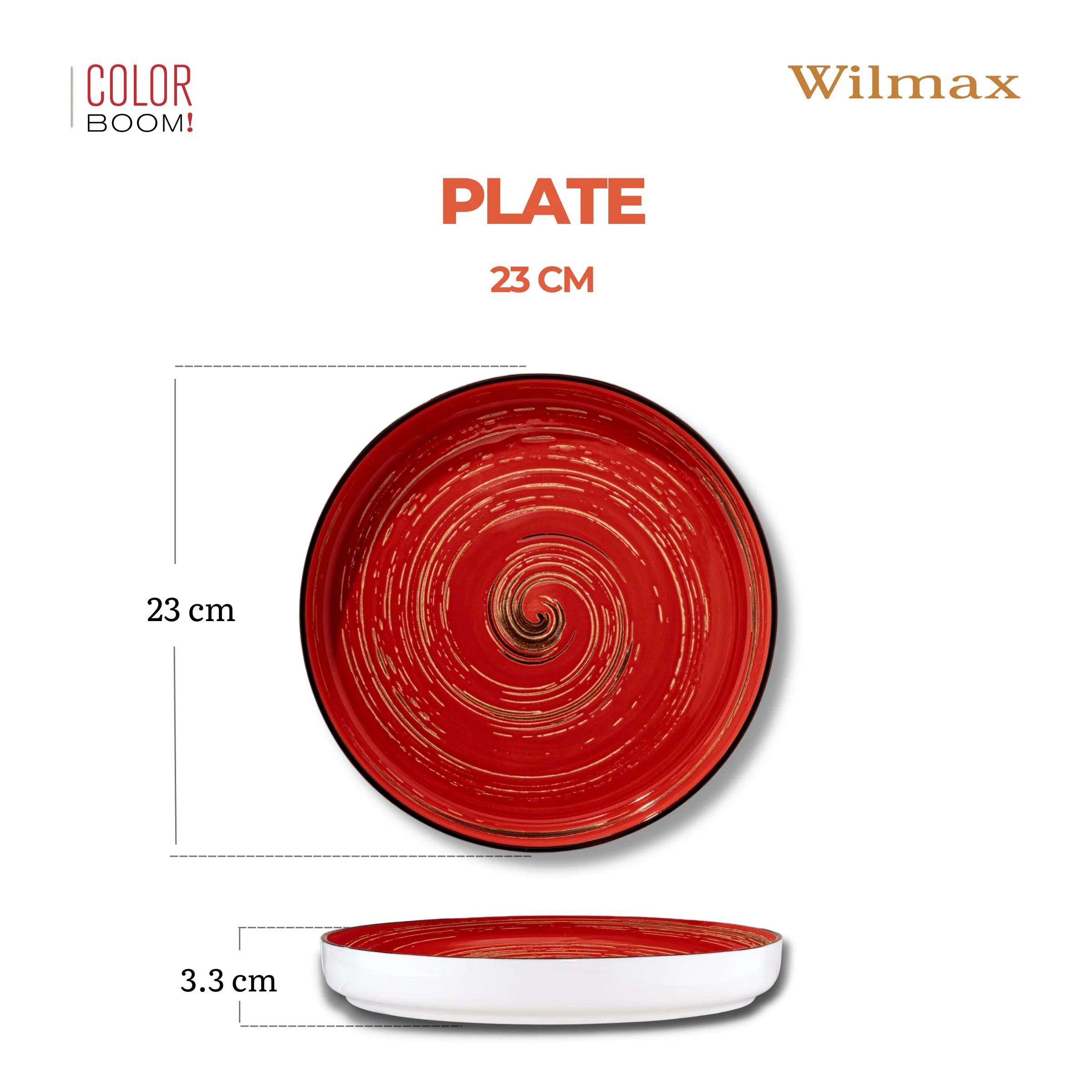 Wilmax Teller 23 cm Rot aus Porzellan