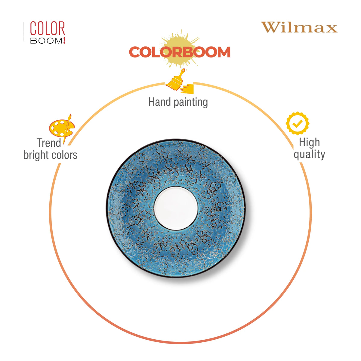 Wilmax Untertasse 15 cm Blau aus Porzellan