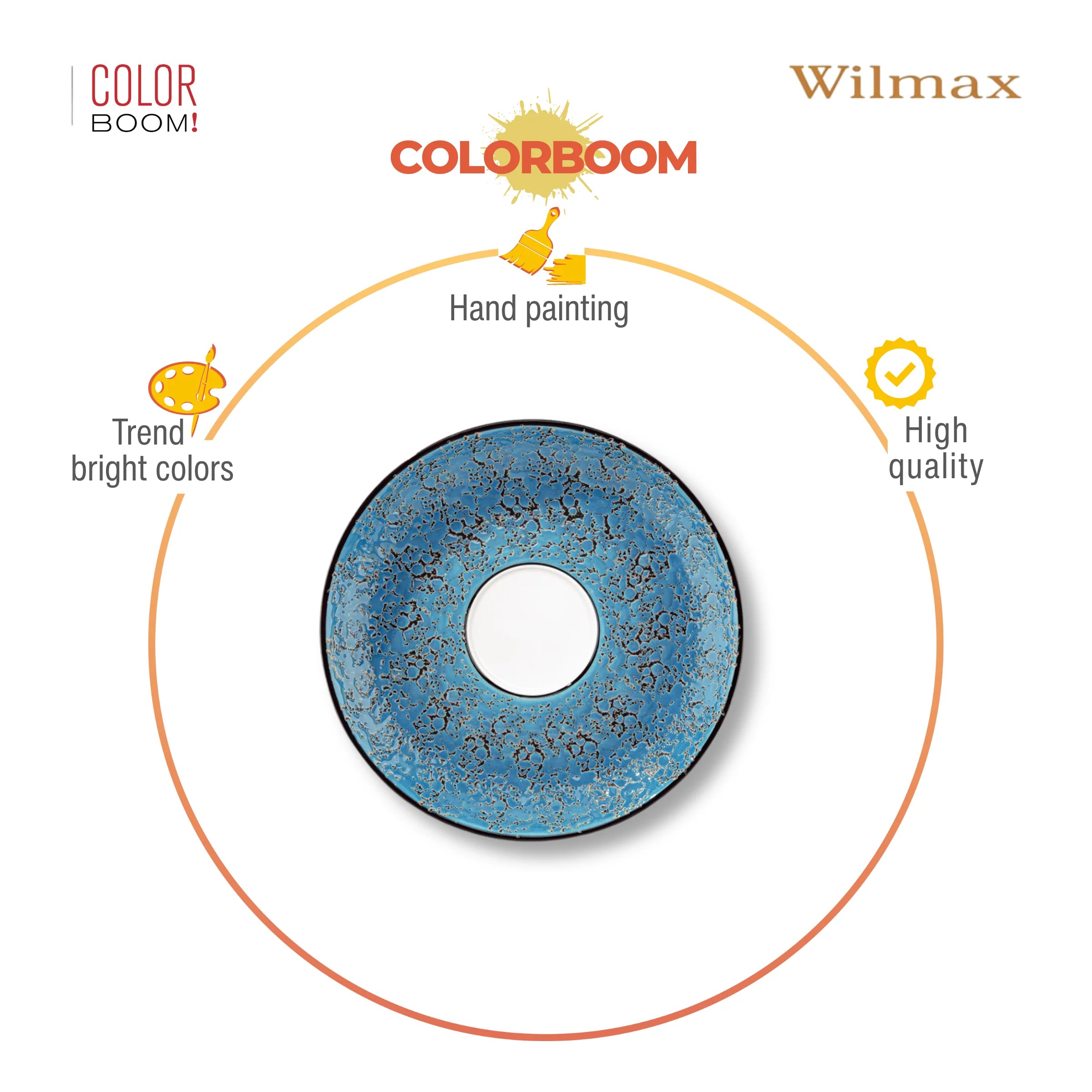 Wilmax Untertasse 15 cm Blau aus Porzellan