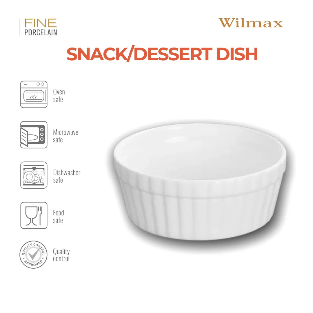 Wilmax Snack- und Dessertschale 9 cm 130 ml Weiß aus Porzellan