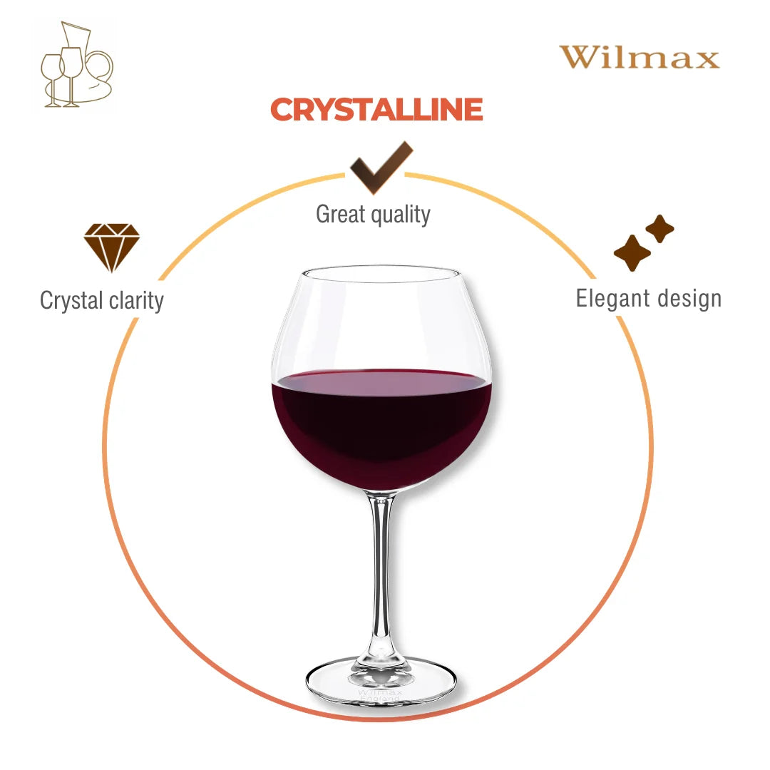 Wilmax Weinglas 800 ml 6er-Set Transparent aus Wilmax Crystalline-Serie