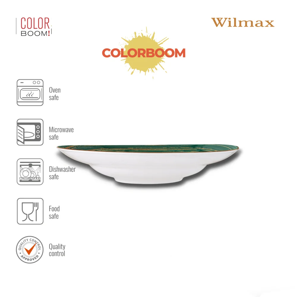 Wilmax Tiefer Teller 25,5 cm 350 ml Grün aus Porzellan