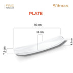 Wilmax Servierplatte 40,6 × 12,7 cm Weiß aus Porzellan