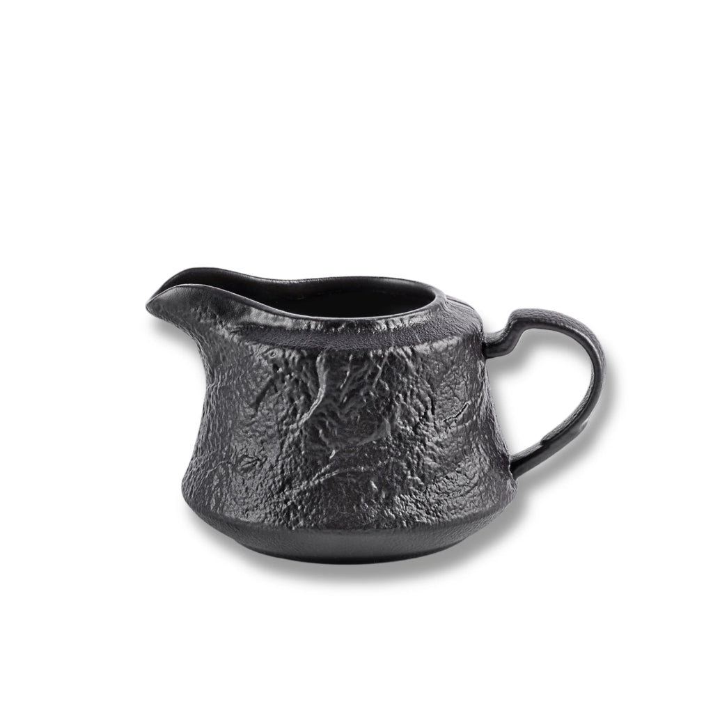 Wilmax Sahnekännchen 260 ml Schwarz aus Porzellan
