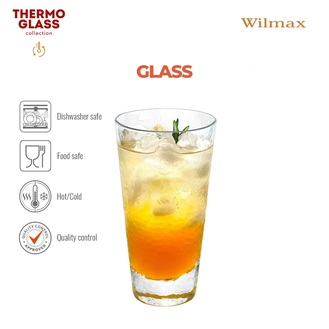 Wilmax Gehämmertes Glas  320 ml Transparent aus Borosilikatglas