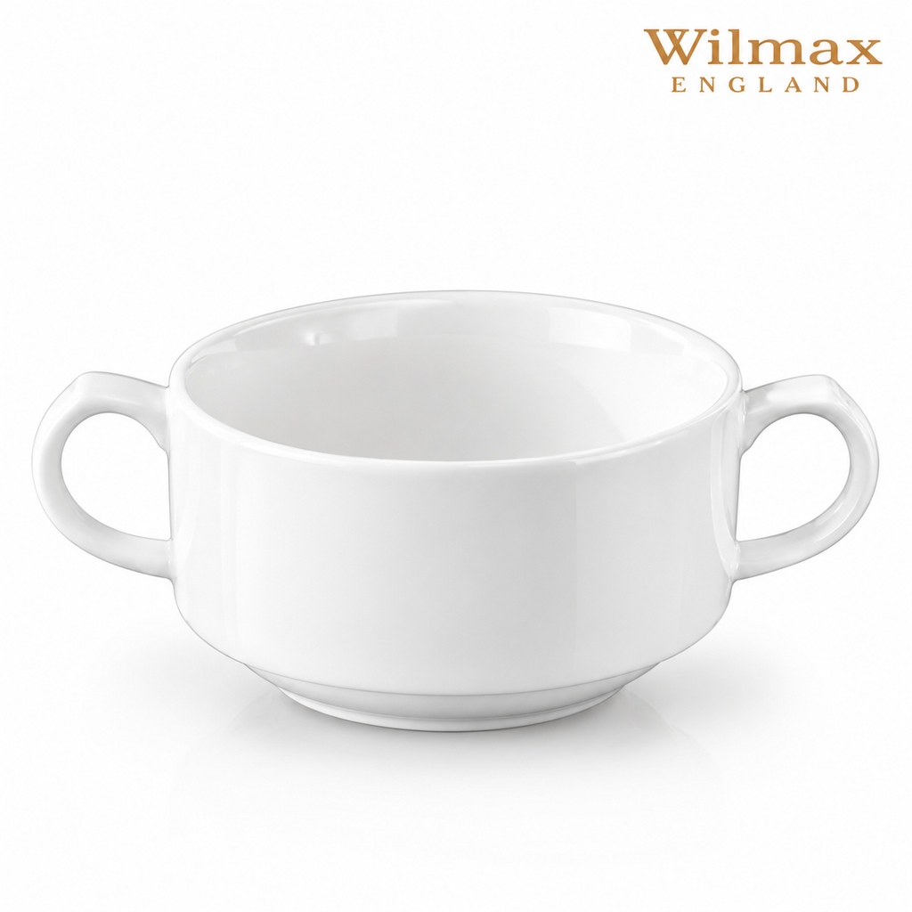 Wilmax Suppentasse 350 ml 4er-Set Weiß aus Porzellan