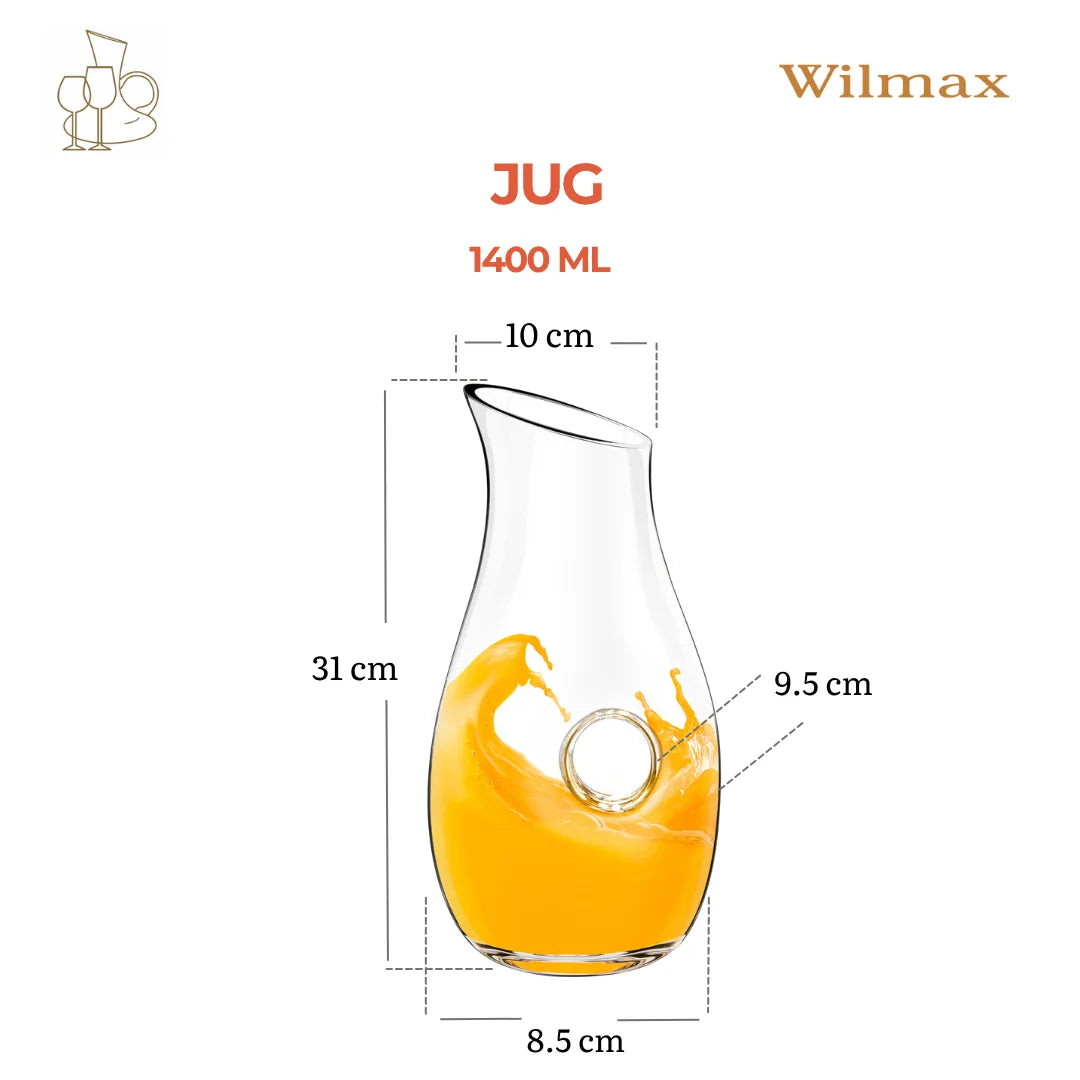 Wilmax Karaffe 1400 ml Transparent aus Wilmax Crystalline-Serie