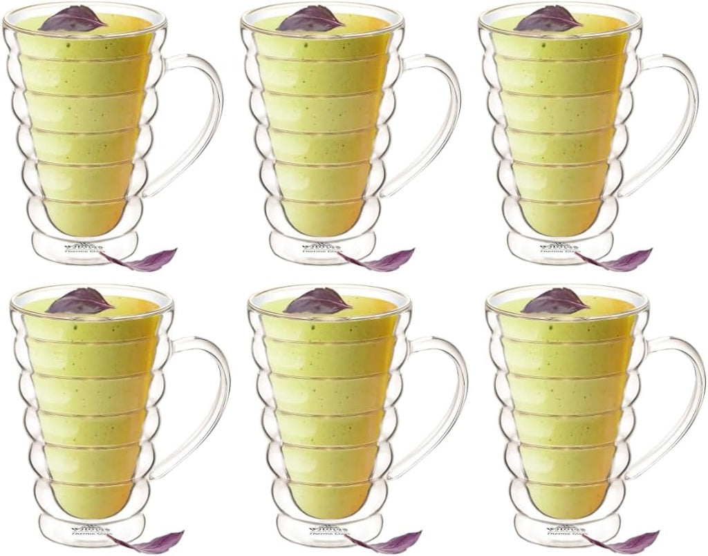 Wilmax Doppelwandiger Thermobecher 300 ml 6er-Set Transparent