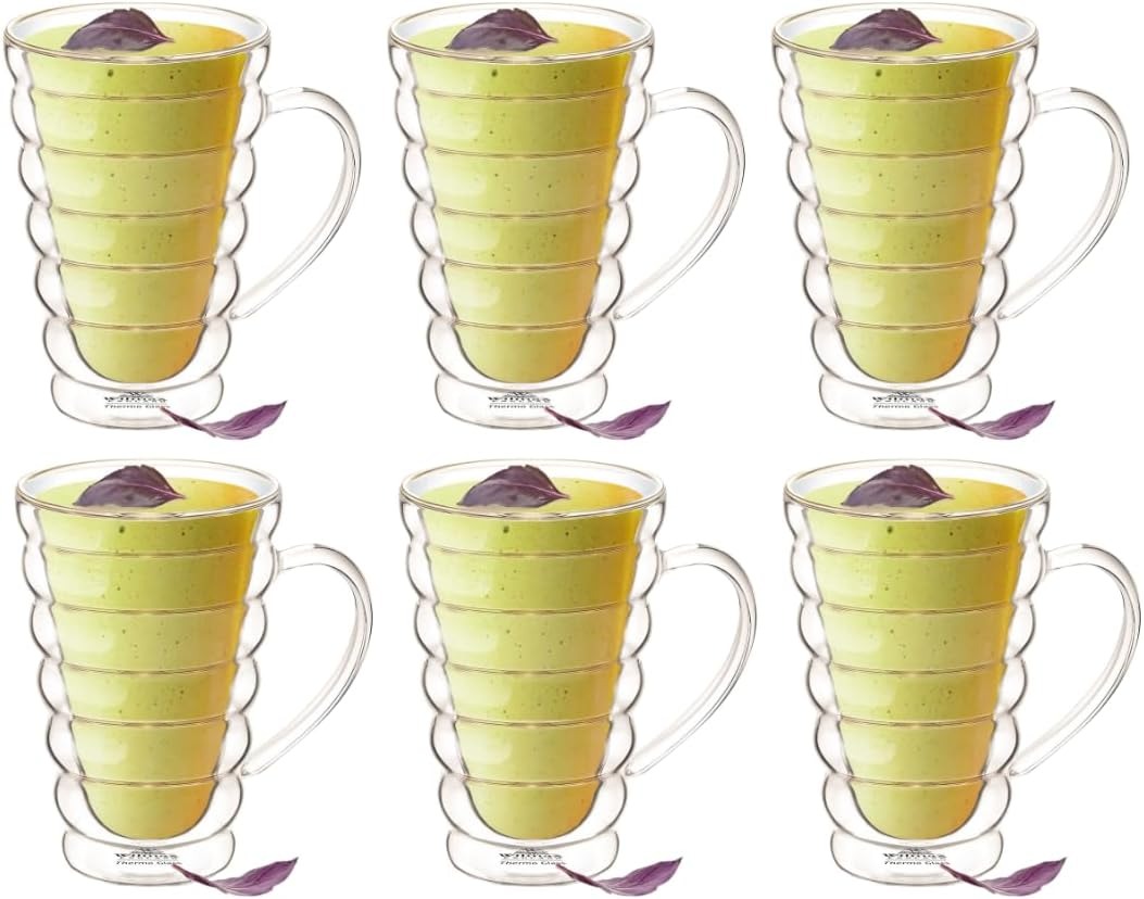 Wilmax Doppelwandiger Thermobecher 300 ml 6er-Set Transparent