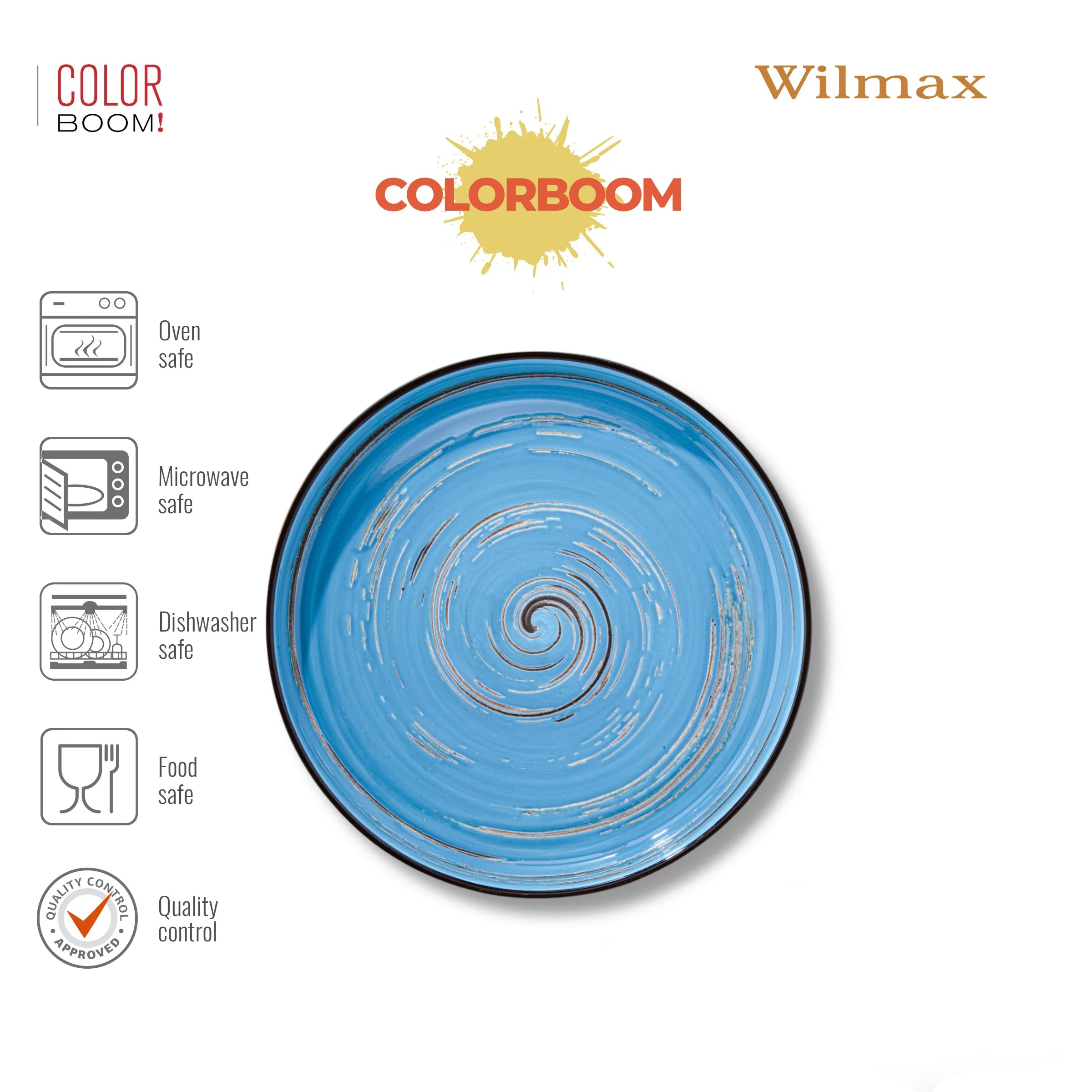 Wilmax Teller 23 cm Blau aus Porzellan