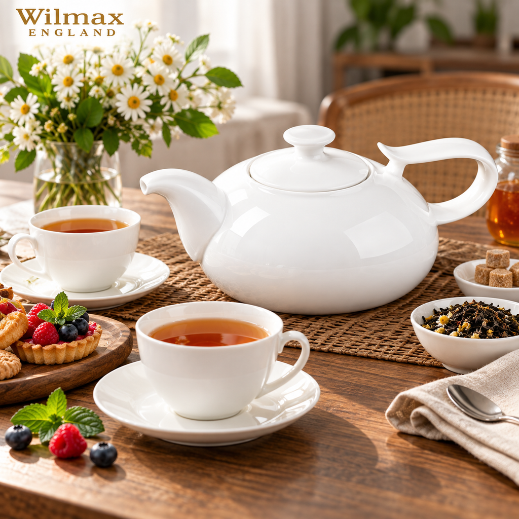 Wilmax Teekanne 2250 ml Weiß Porzellan WL-994042/A