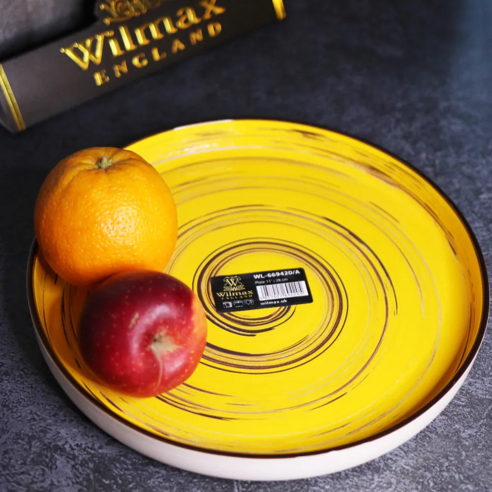Wilmax Teller 28 cm Gelb aus Porzellan