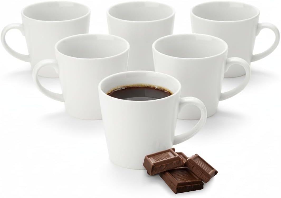 Wilmax Tasse 280 ml 6er-Set Weiß aus Porzellan