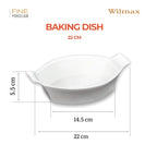 Wilmax Ovale Backform 22 cm Weiß aus Porzellan