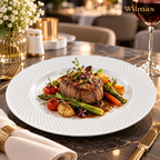 Wilmax Teller 28 cm 2er-Set Weiß aus Porzellan