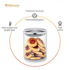 Wilmax Vorratsglas 760 ml mit Edelstahldeckel Transparent