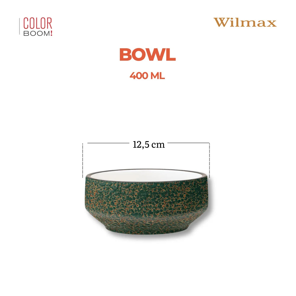 Wilmax Schale 400 ml 12,5 cm Grün aus Porzellan