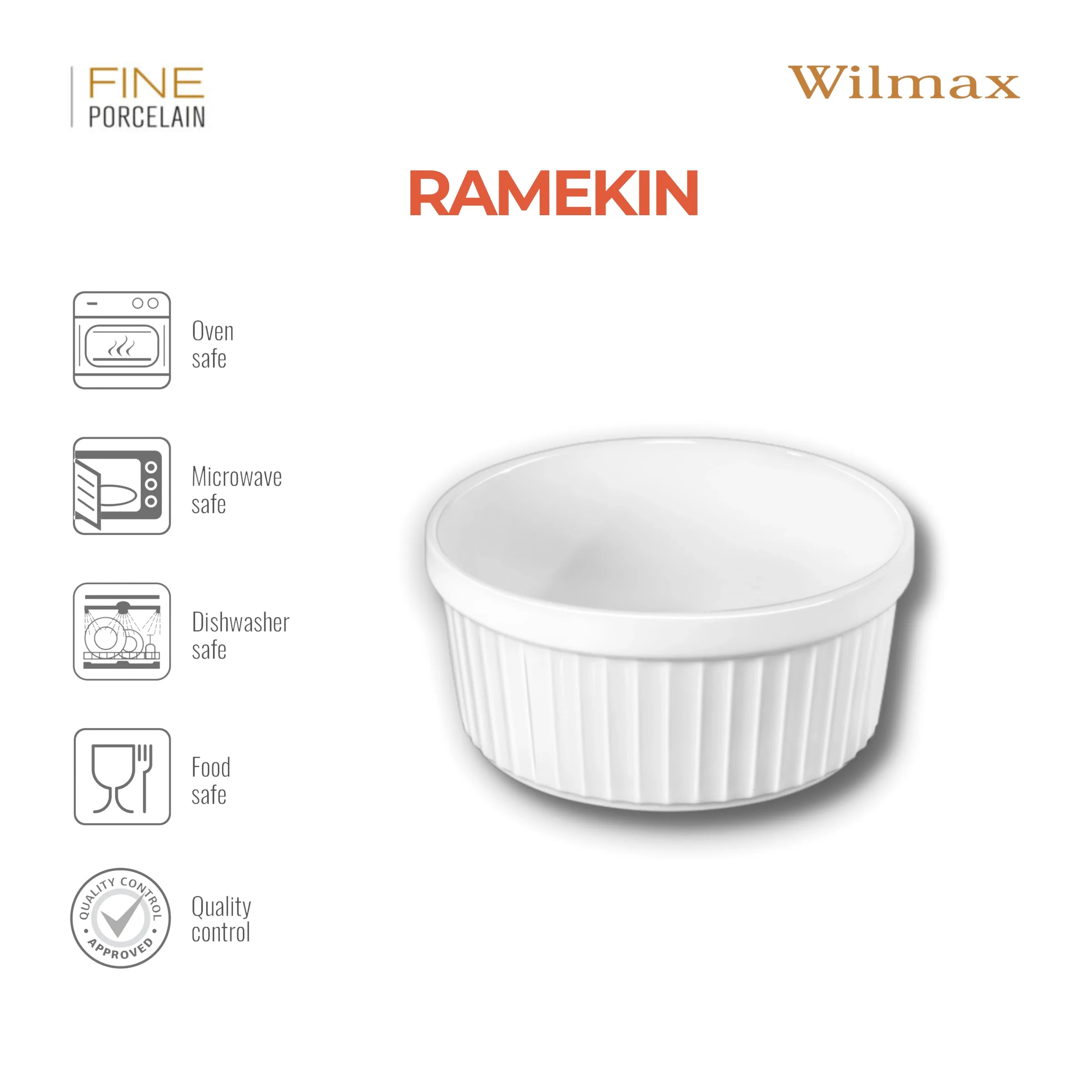 Wilmax Ramekin 180 ml Weiß aus Porzellan