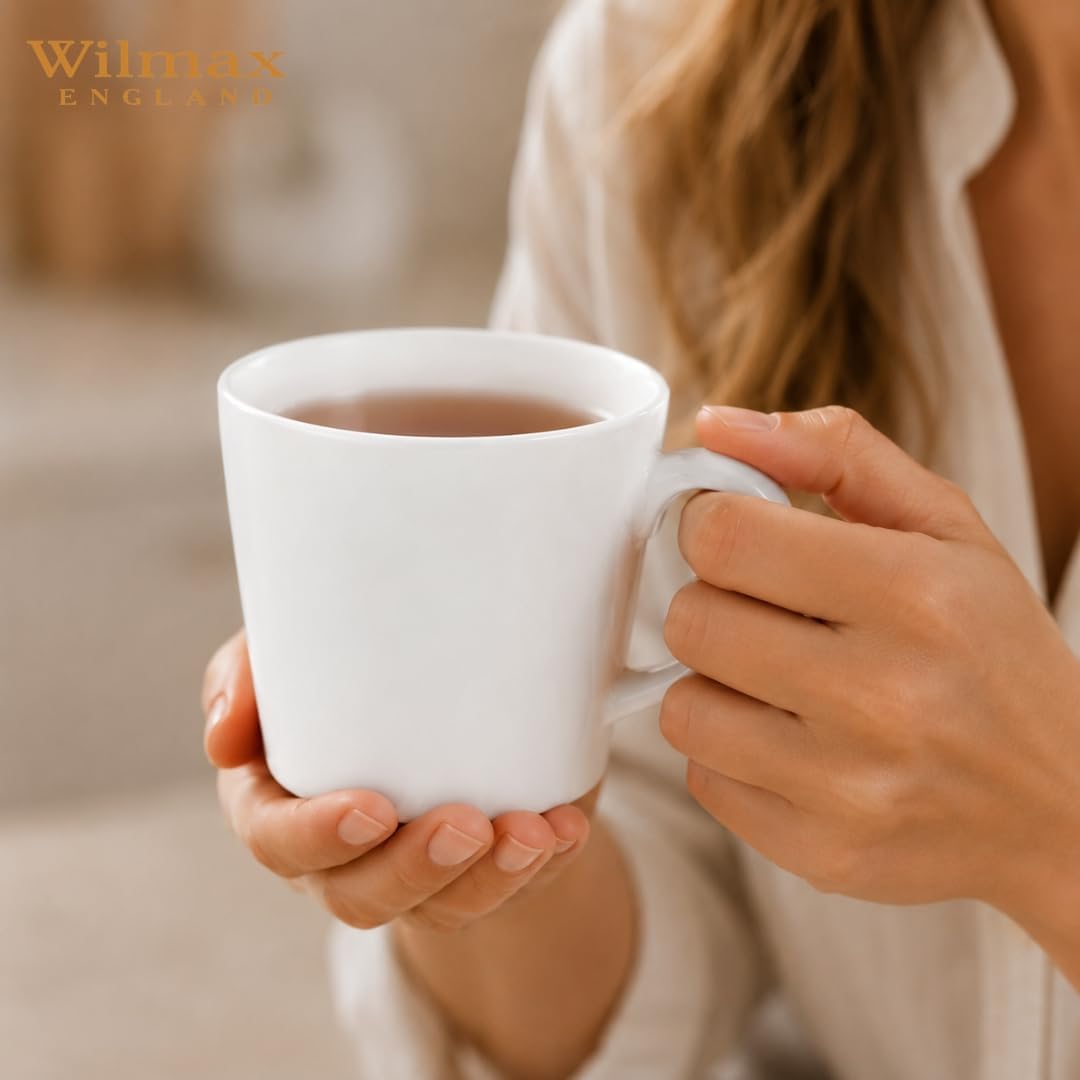 Wilmax Tasse 280 ml 2er-Set Weiß aus Porzellan