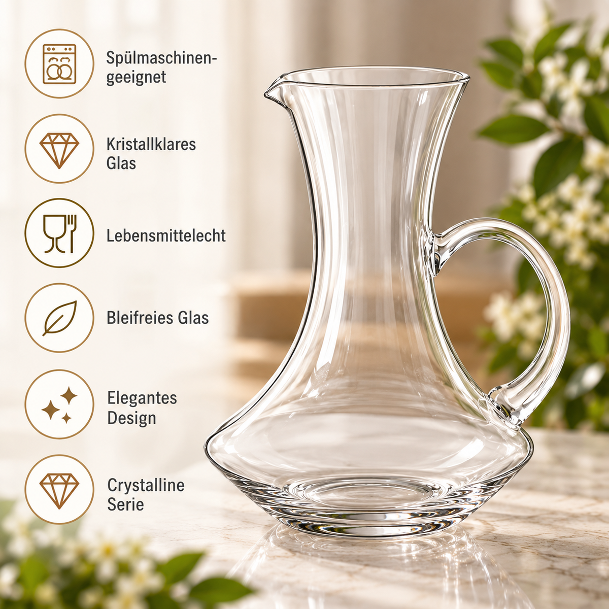 Wilmax Karaffe 1500 ml Transparent aus Wilmax Crystalline-Serie