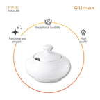 Wilmax Zuckerdose mit Deckel 250 ml Weiß aus Porzellan