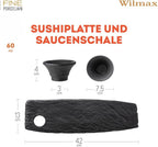 Wilmax Servierplatten- und Saucenschalen-Set 4-teilig Schwarz