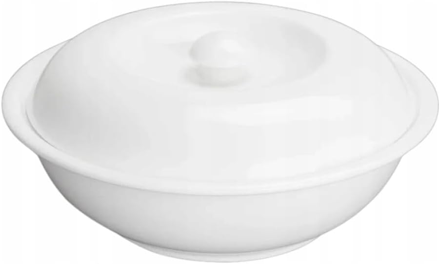 Wilmax Suppenterrine mit Deckel 1700 ml 26 cm Weiß aus Porzellan