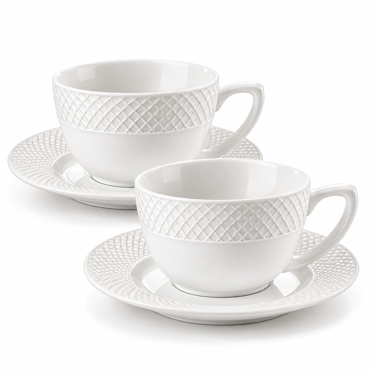 Wilmax Jumbotasse 500 ml 2er-Set Weiß aus Porzellan