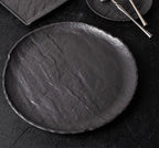 Wilmax Runde Servierplatte 30 cm Schwarz aus Porzellan