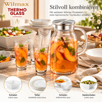 Wilmax Gehämmertes Trinkglas 450 ml 6er-Set Transparent aus Borosilikatglas